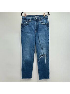 Old Navy Sky-Hi Extra High-Rise Straight Ankle Jeans Size 6